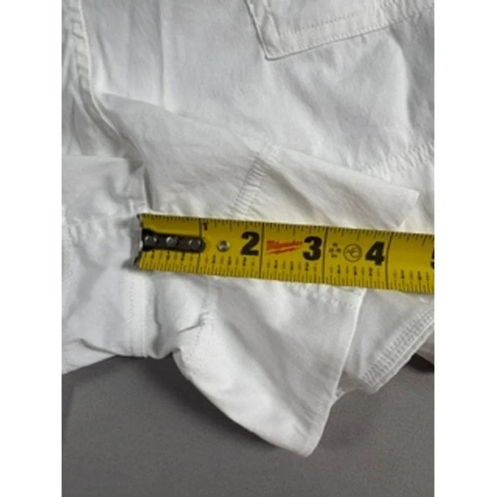 Lululemon White Cotton Blend Poplin High Rise Drawstring Shorts 4